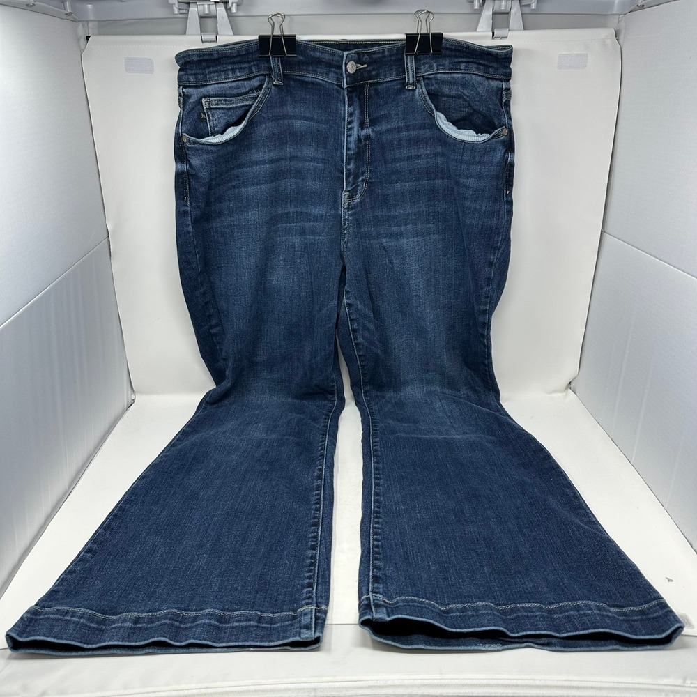Judy Blue Flare Jeans Women 18W Blue Dark Wash JB82637DK-PL Stretch Denim